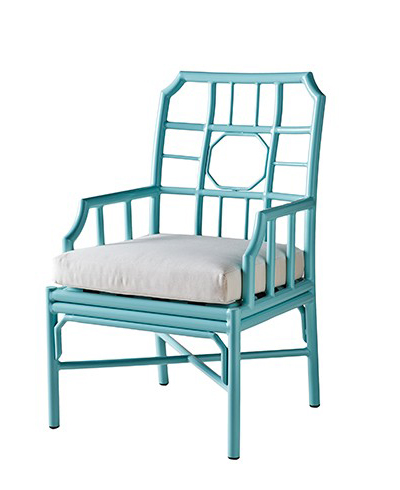 Blue Indoor/Outdoor Aluminum Arm Chair