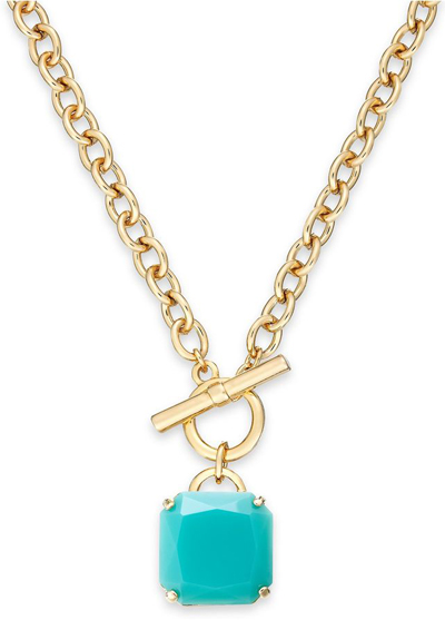 Lauren Ralph Lauren Gold-Tone Stone Pendant Toggle Necklace