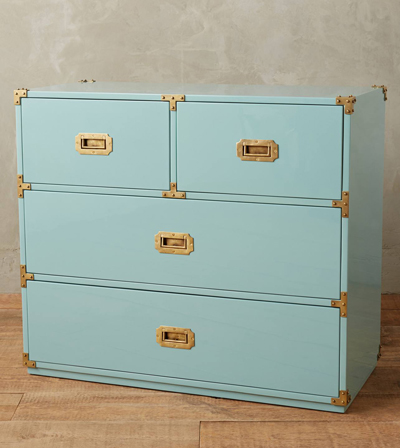 Lacquered Wellington Four Drawer Dresser