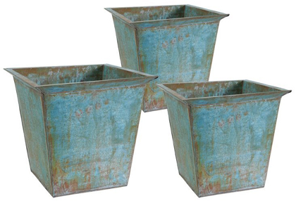 Rimmed Rustic Planters