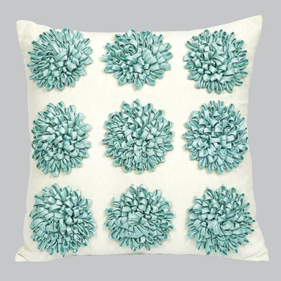 Dahlia Flower Dot Pillow