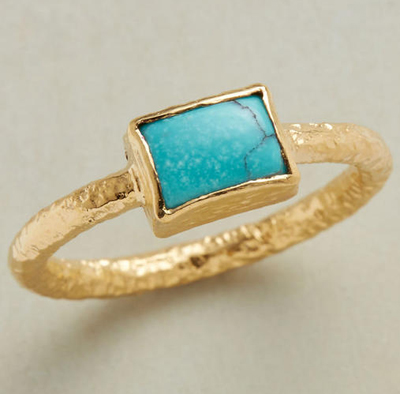 Crinkled Turquoise Ring