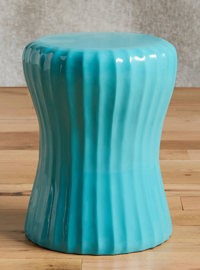 Turquoise Lacquered Bead Side Table
