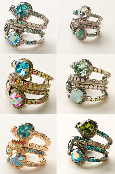 Stacked Crystal Ring