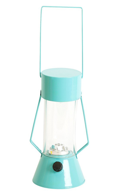 Sunbleached Turquoise Metal LED Camping Lantern