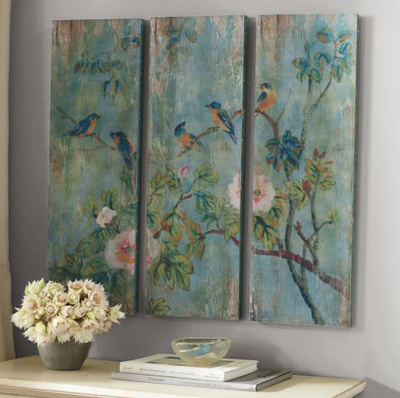 Bird & Branch Triptych Panels
