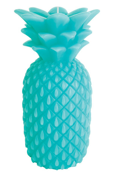 Large Turquoise Pineapple Candle