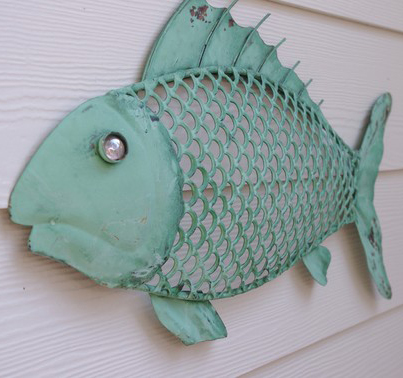 Nautical Wall Decor Metal Fish