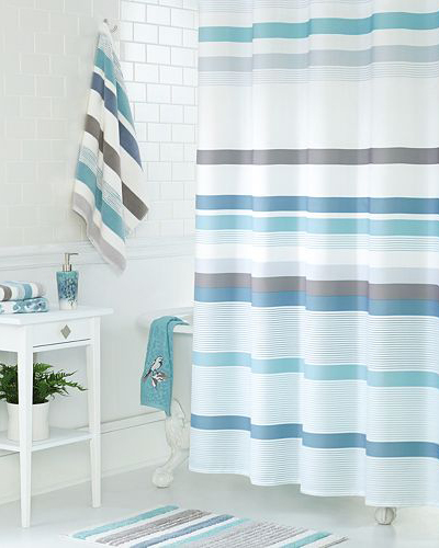 Striped Fabric Shower Curtain