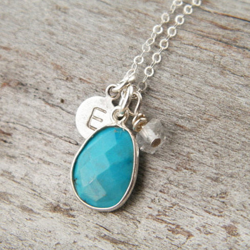 Turquoise Personalized Charm Necklace