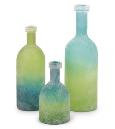 Alena Green and Blue Glass Bottle Set
