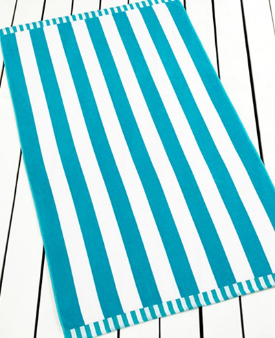 Turquoise Basic Stripe Orange Beach Towel