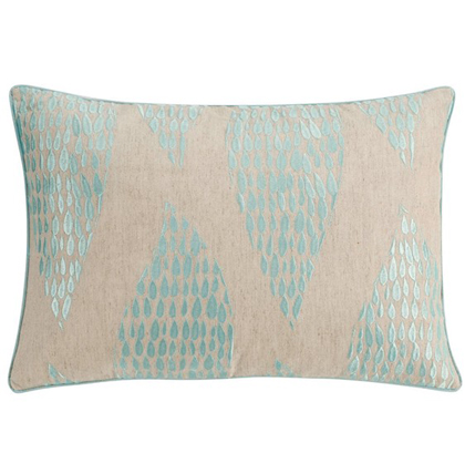 Gingka Embroidered Cotton & Linen Accent Pillow