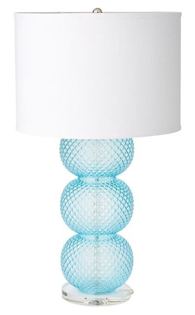 Sophie Diamond Textured Aqua Table Lamp