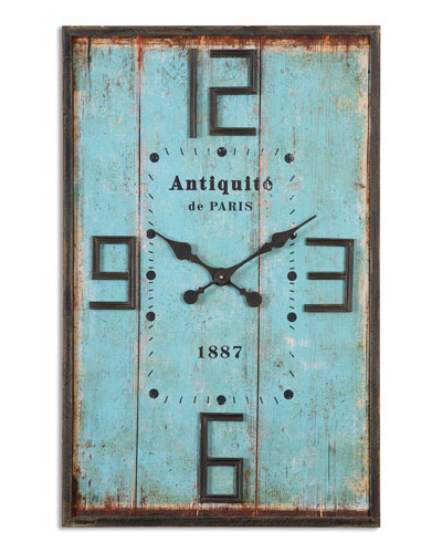 Antiquite Aged Blue Wall Clock
