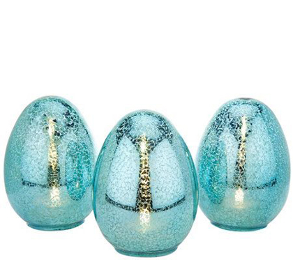 Illuminated Vintage Glass Eggs 