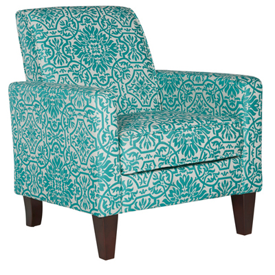 Sutton Modern Damask Turquoise Blue Arm Chair