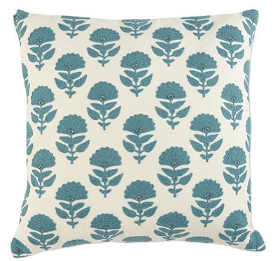 Teal Carnation Square Pillow