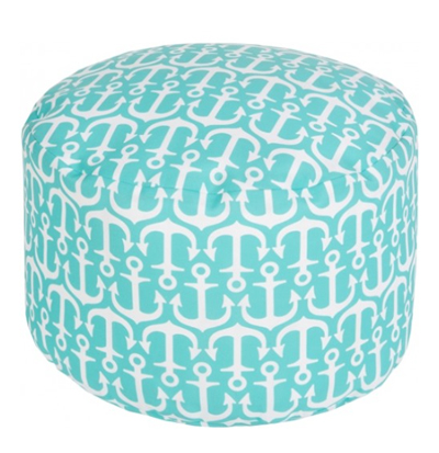 Turquoise Anchorage Indoor/Outdoor Pouf