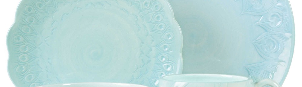 Edie Rose Peacock 4-Piece Place Setting in Turquoise