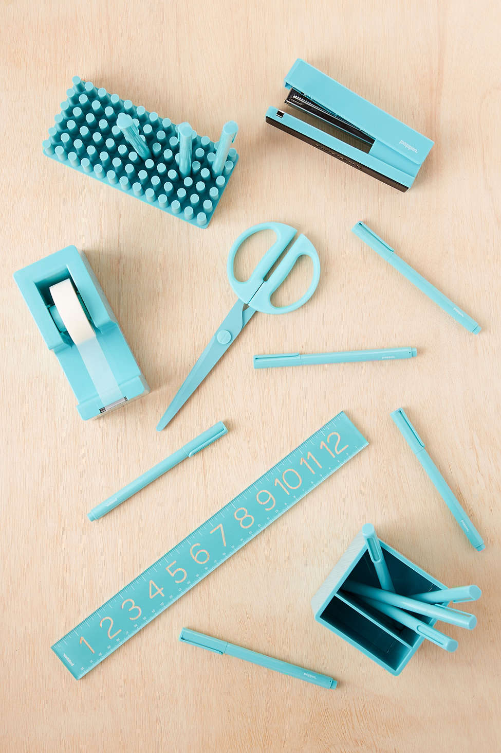 Poppin Turquoise Desk Accessories
