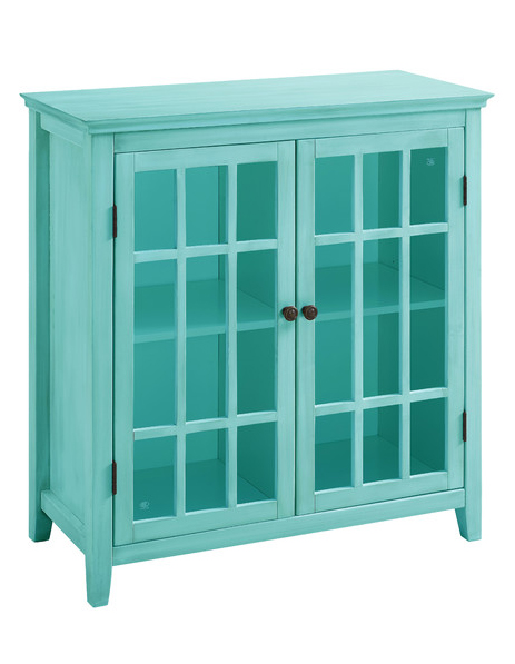 Largo Antique Turquoise Double Door Cabinet 