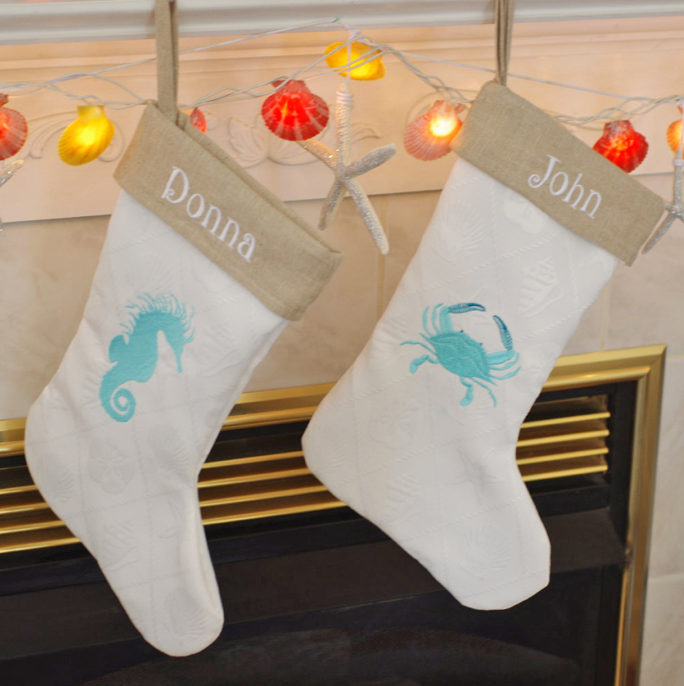 Personalized Beach Cottage Christmas Stocking