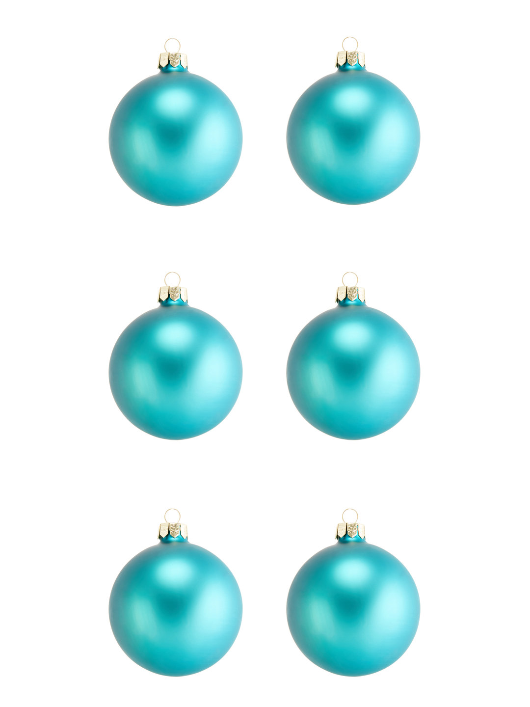 Turquoise Matte Solid Ornament Boxed Set