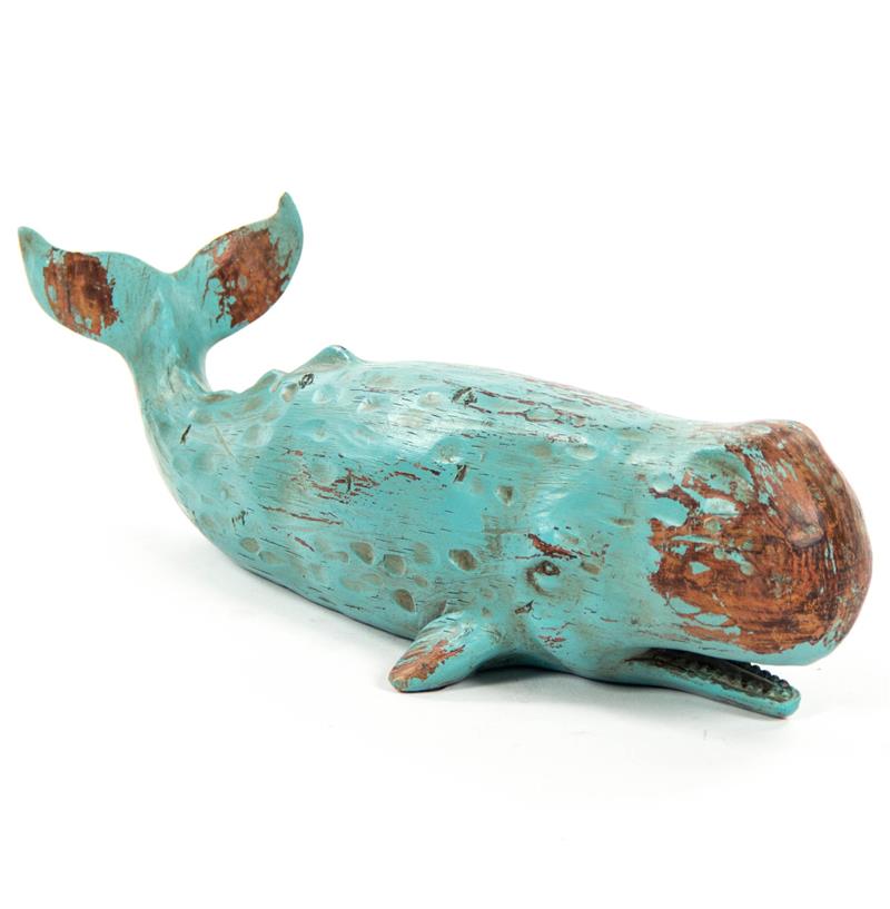 Pacifica Turquoise Rust Reproduction Sperm Whale Sculpture