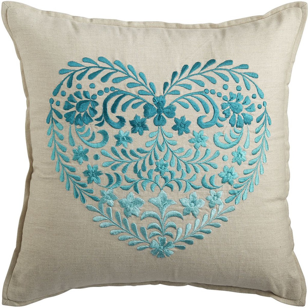 Ombre Embroidered Heart Pillow