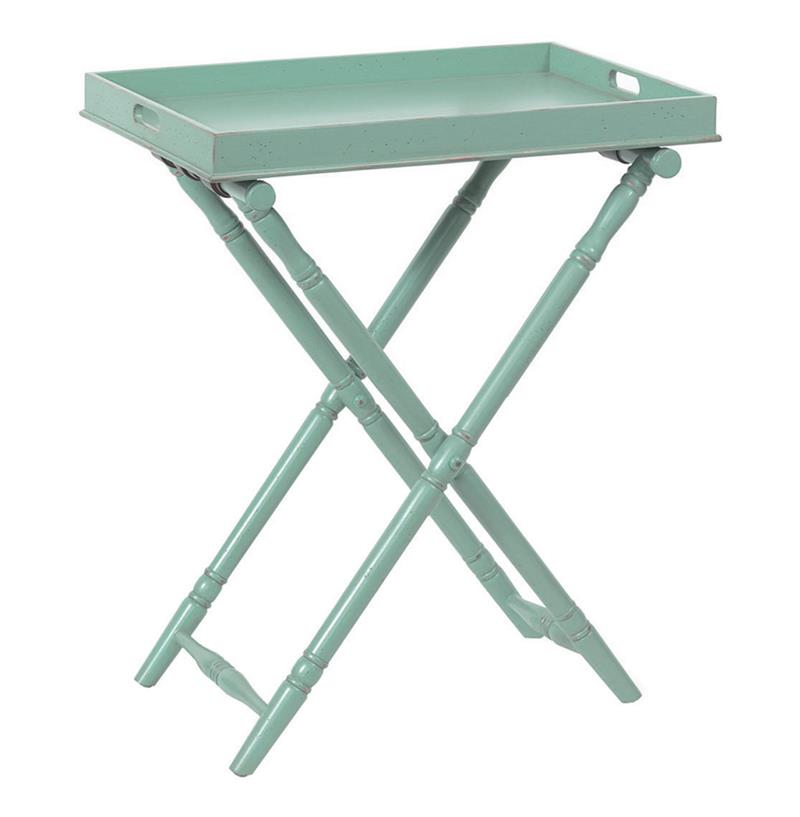 Turquoise Devon Butler Beach Style Folding Tray Table