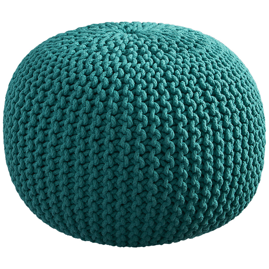 Knitted Teal Pouf