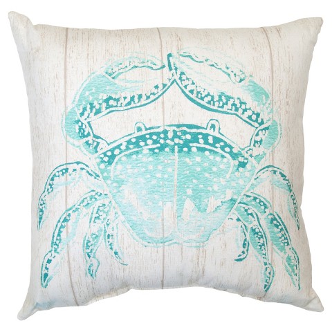 Turquoise Crab Outdoor Pillow