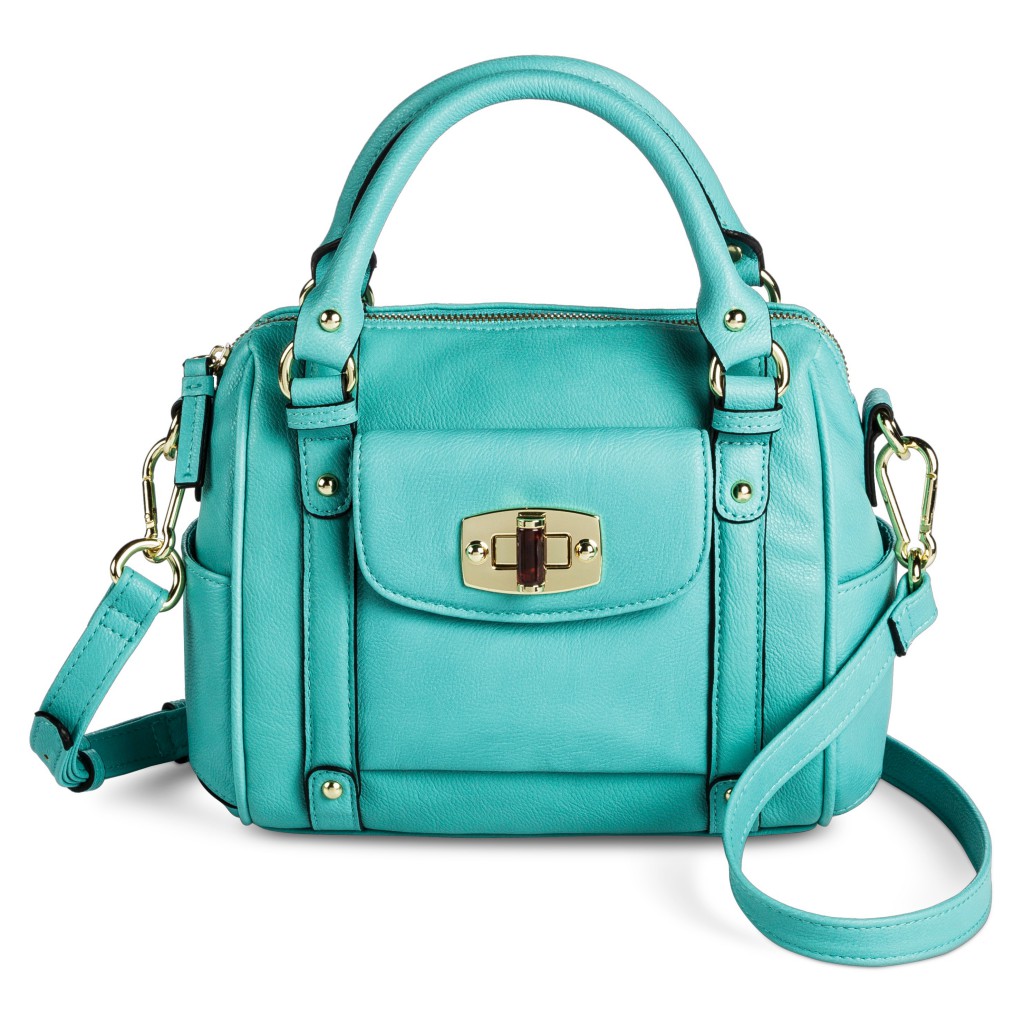Turquoise Mini Satchel Handbag with Removable Crossbody Strap ...