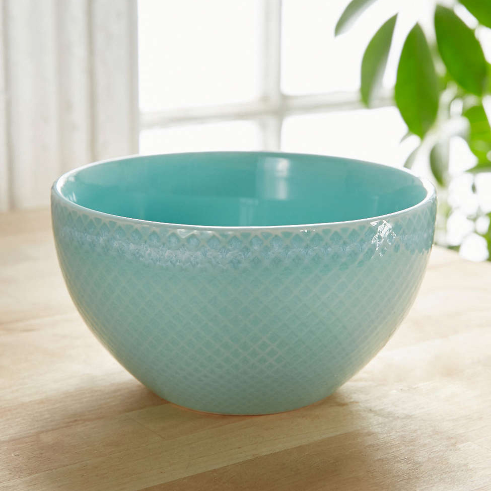 Mint Embossed Ceramic Bowl