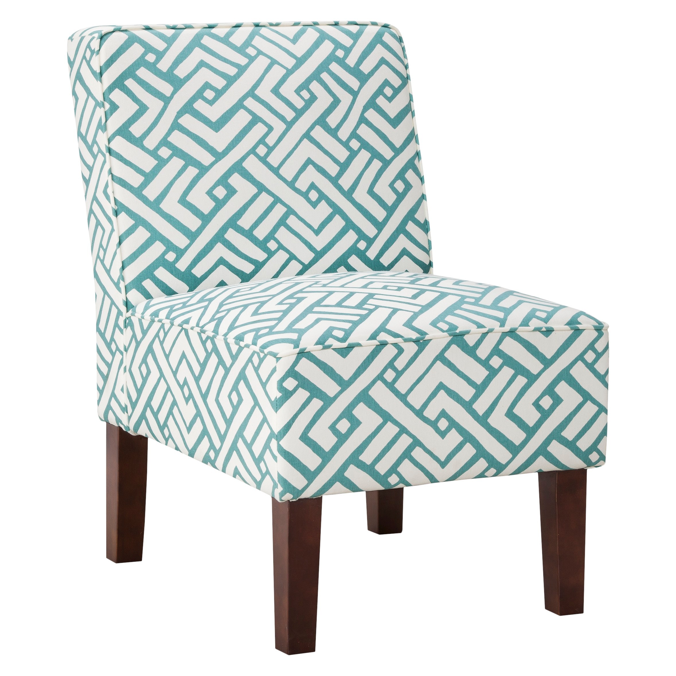Turquoise Geo Slipper Chair