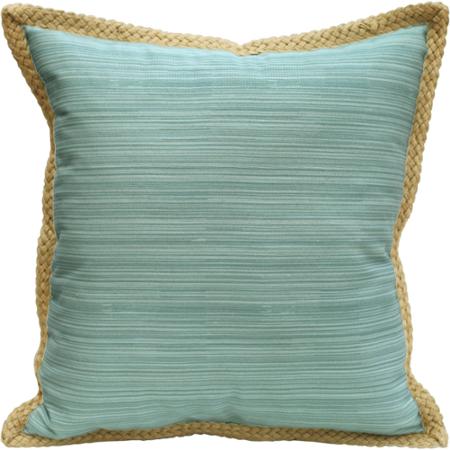 Turquoise Jute Trim Pillow