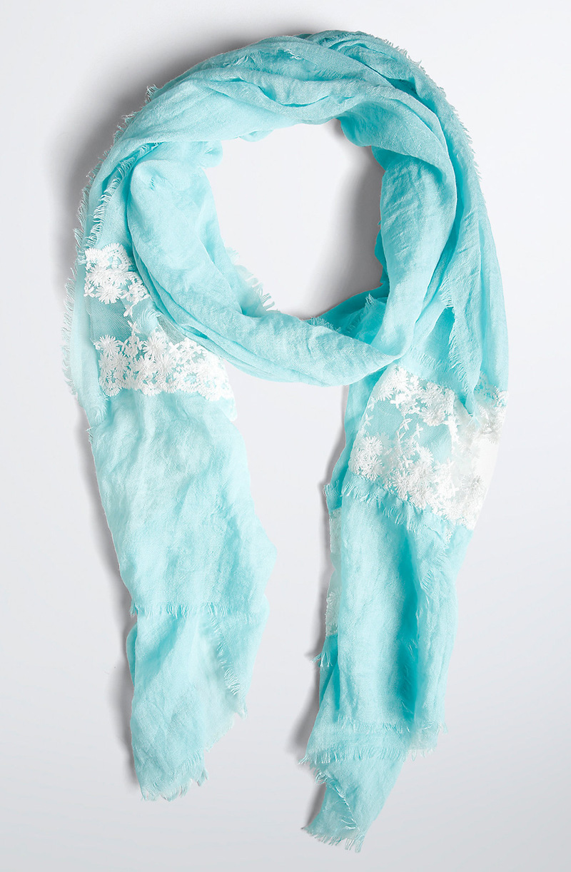 Turquoise Lace Infinity Scarf