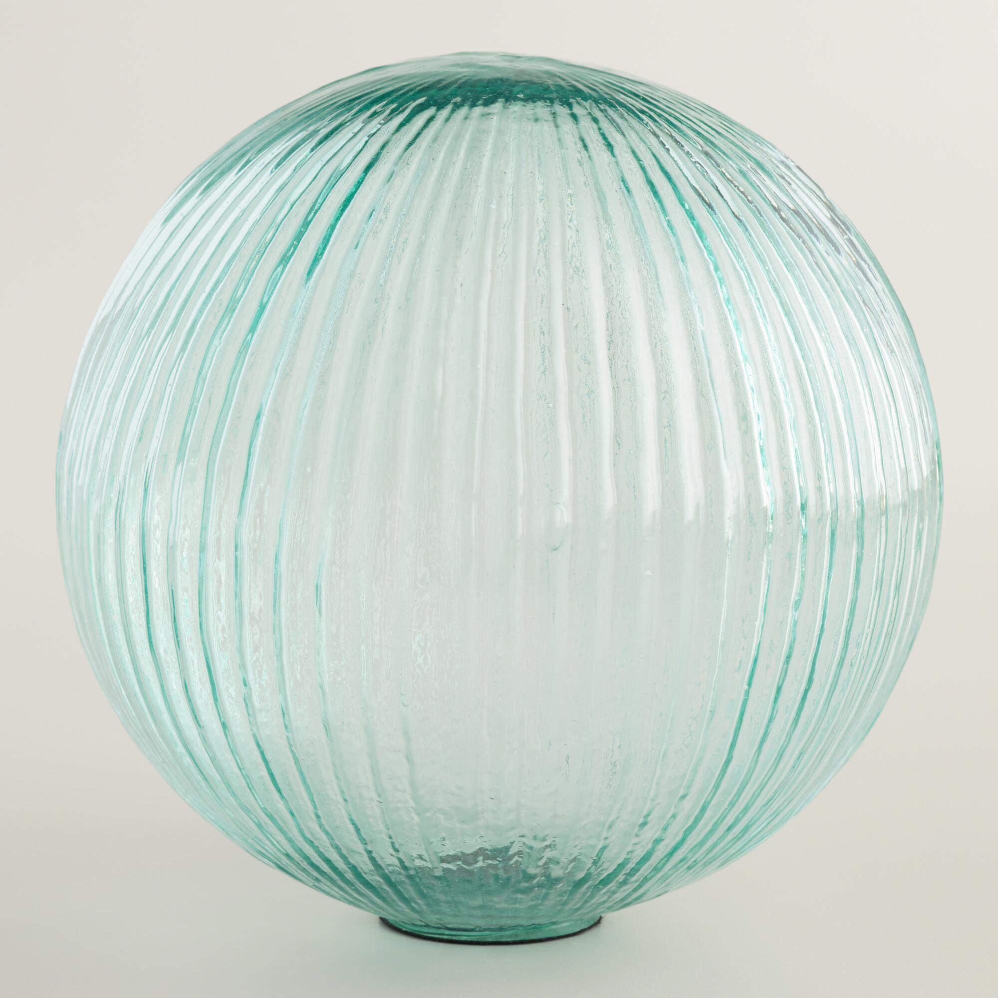 Large Teal Glass Sphere Decor