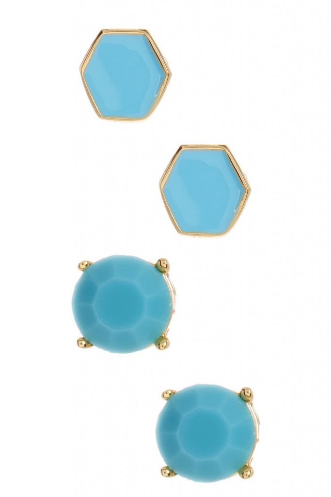 Turquoise Geo Stud Earrings Set