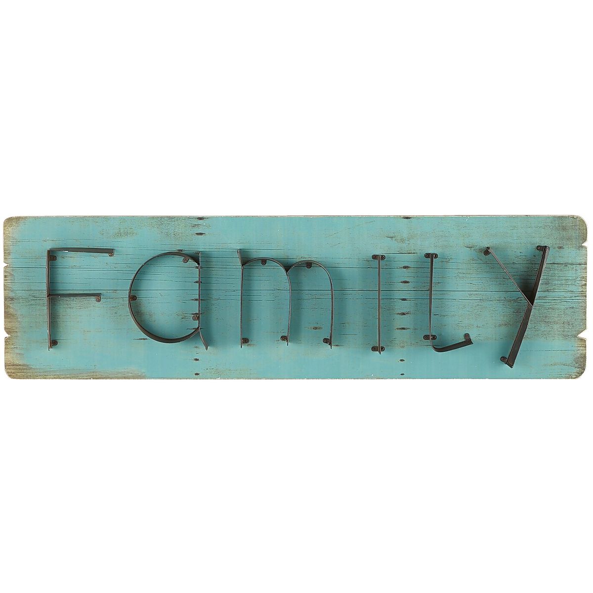 Family Teal Wall Plaque
