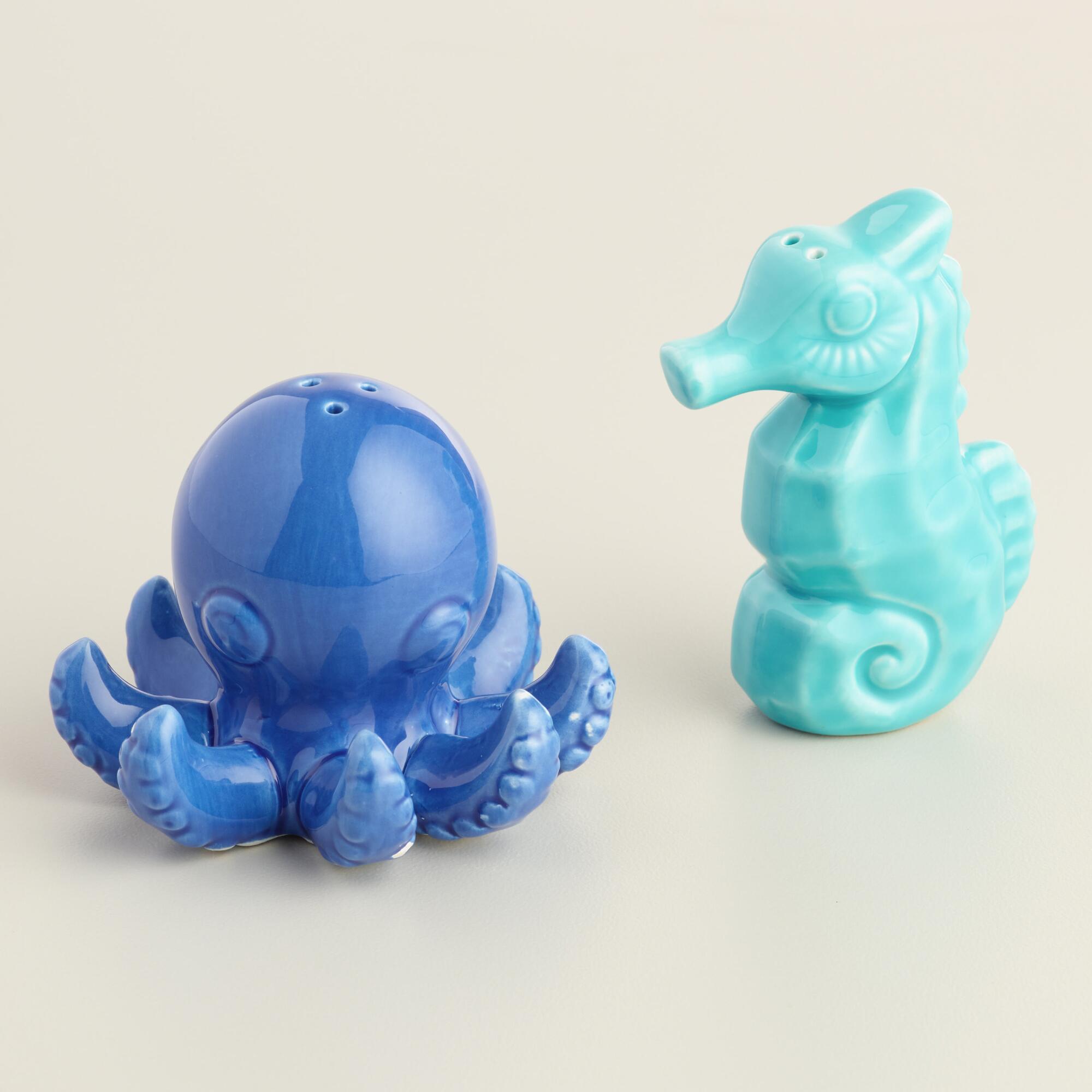 Octopus and Seahorse Salt and Pepper Shaker Set