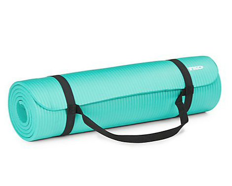 TKO Teal Foam Yoga Mat & Strap