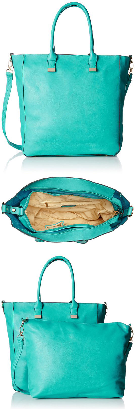 Turquoise Penelope 2-in-1 Bucket Tote Bag with Pouch