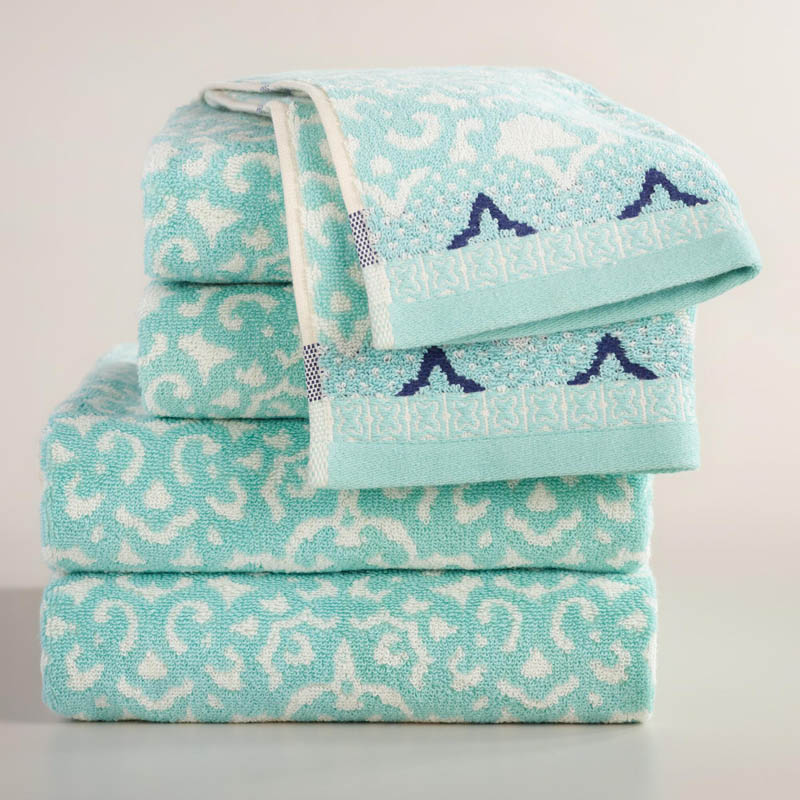Aqua Mist Aurora Jacquard Towel Collection
