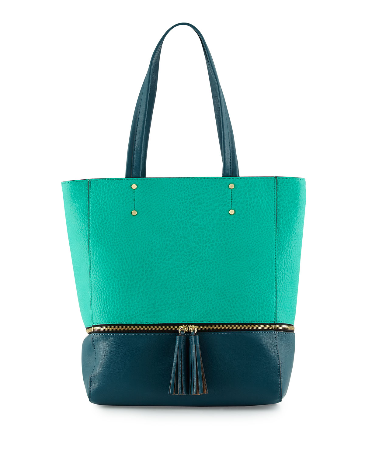 Dylan North-South Tote Bag in Green/Teal