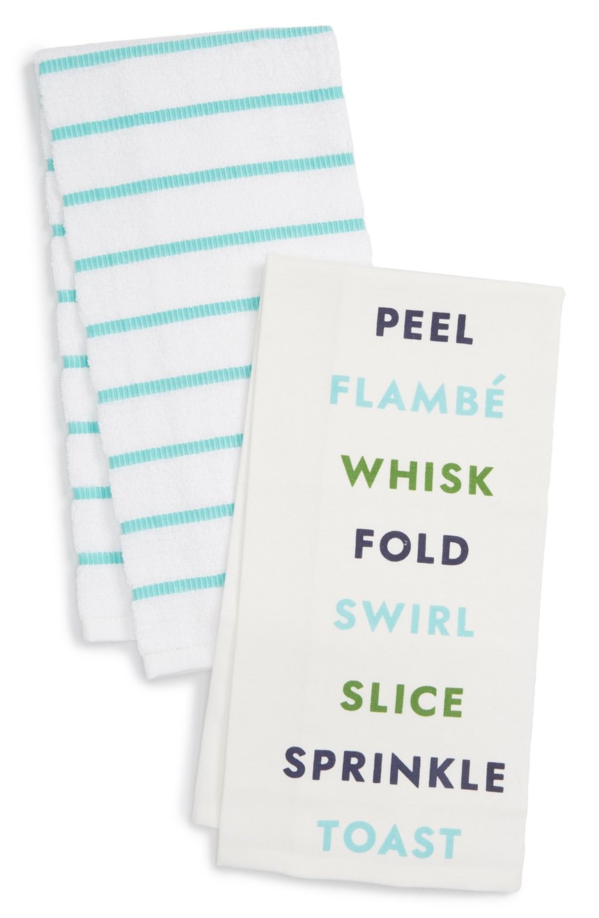 Kate Spade Swirl/Stripe Kitchen Towels
