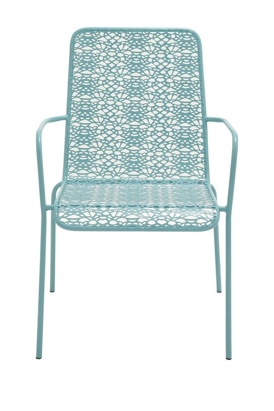 Turquoise Industrial Wire Outdoor Chair