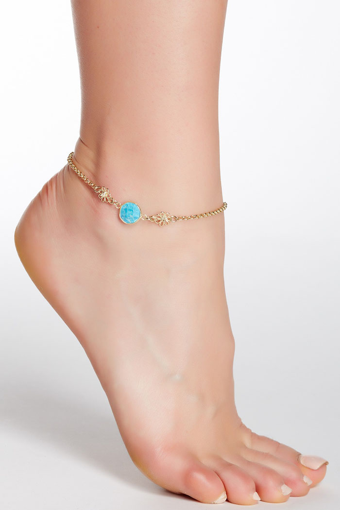 Turquoise Samantha Chain Anklet