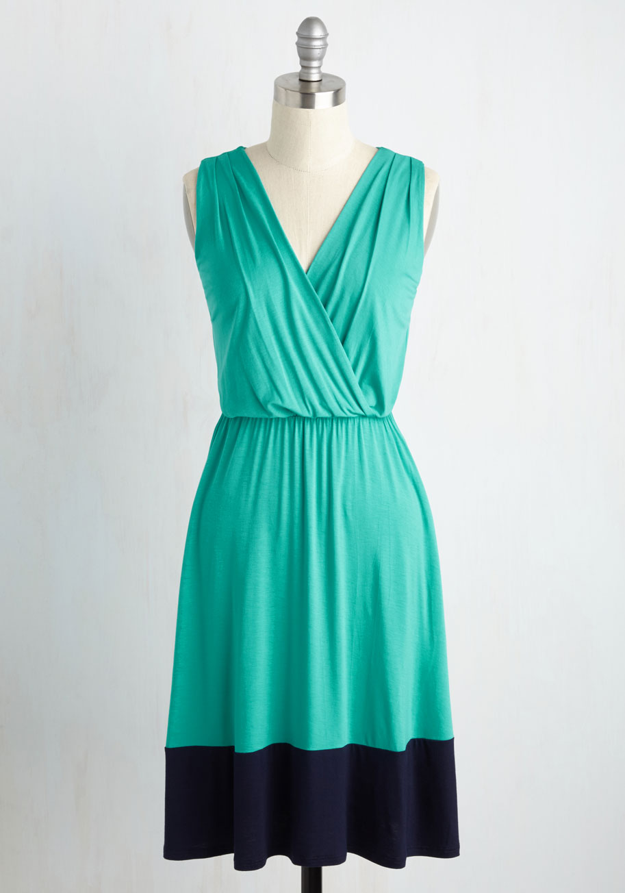 Comely as No Surprise Dress in Turquoise